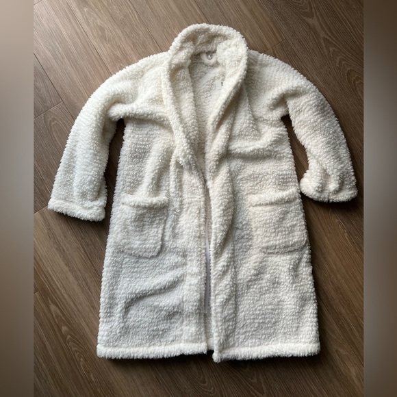 Pottery Barn Women's Teddy Bear Robe Bathrobe Sherpa white Size Small - Picture 1 of 4